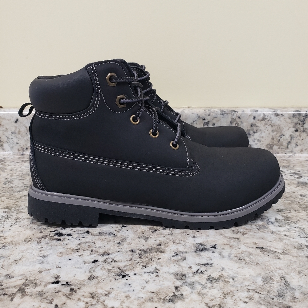 Wonder Nation Boys Boots Black Lace Up Non Marking Sole Boots Size 4 - Picture 3 of 10